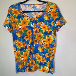 NWOT Jones New York Sport Bright Floral T-Shirt